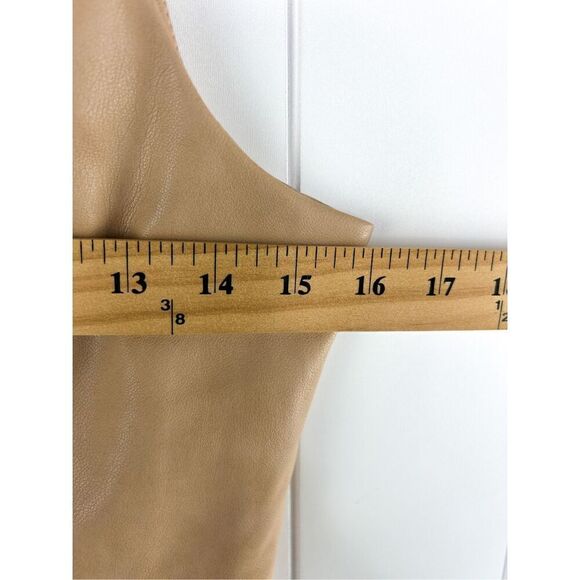 NWT 7 For All Mankind 7FAM Faux Leather Vest Tan - Picture 6 of 9